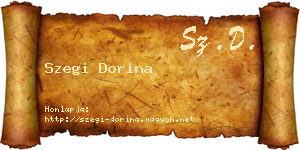 Szegi Dorina névjegykártya